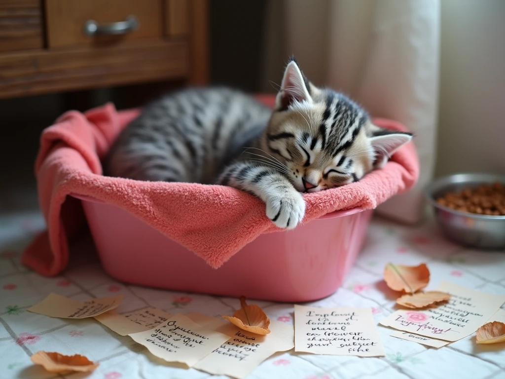 Почему котенок спит в лотке с наполнителем